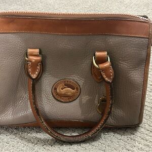 Dooney & Bourke Gray and Brown Leather Satchel